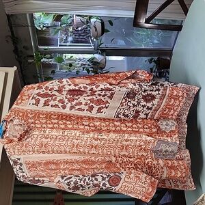 Johnny was long sleeve silk floral top